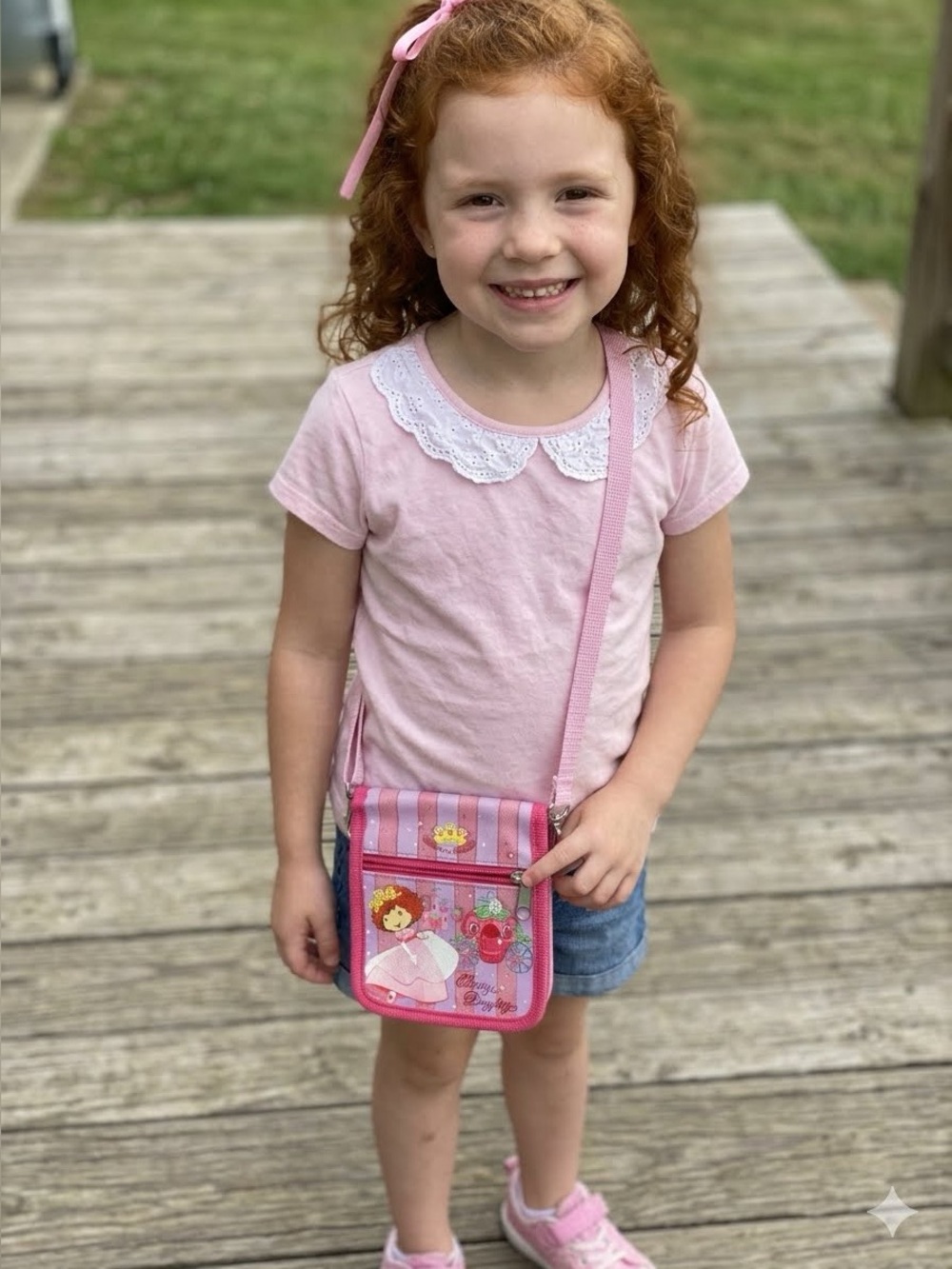 Vintage Y2K Strawberry Shortcake Berry Dazzling Princess Wallet Crossbody Bag
